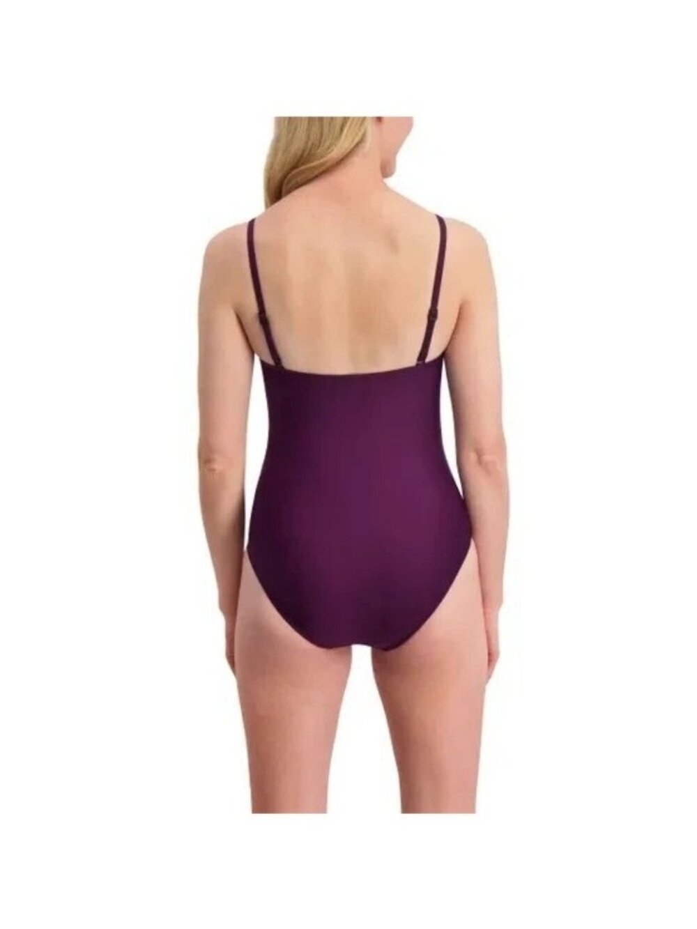 NWT DKNY Women's M Purple Strapless One-Piece Swimsuit Adjustable Straps B1729 - Picture 4 of 14